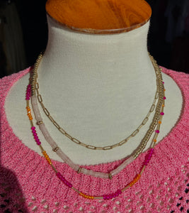 Bead and chain layer necklace