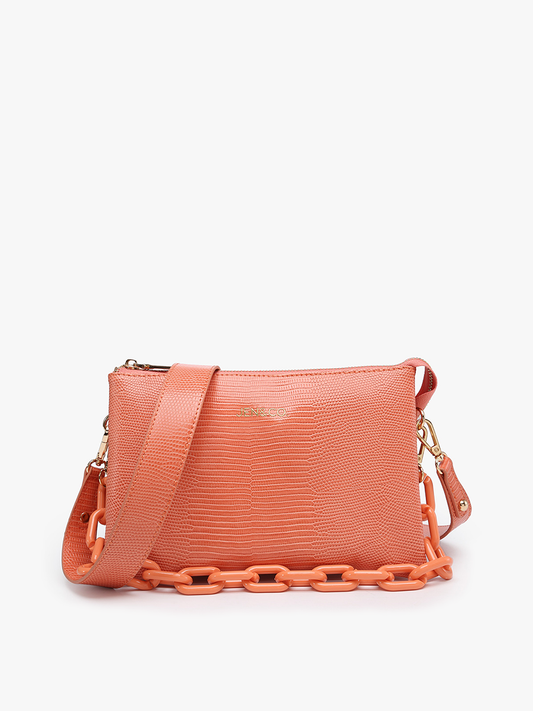 Jen and Co Izzy Lizard Coral Handbag