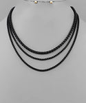 Black Color Box Chain Layered Necklace