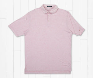 Southern Marsh Red Stripe Pique Polo