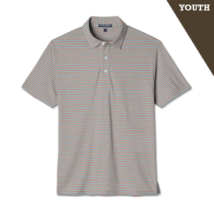 Over Under Blue Coral Youth Performance Polo