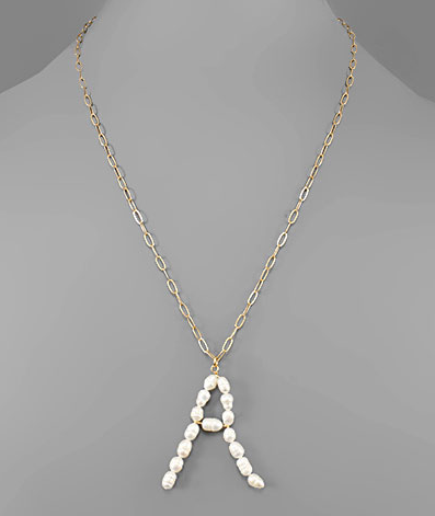 Pearl Initial Necklace