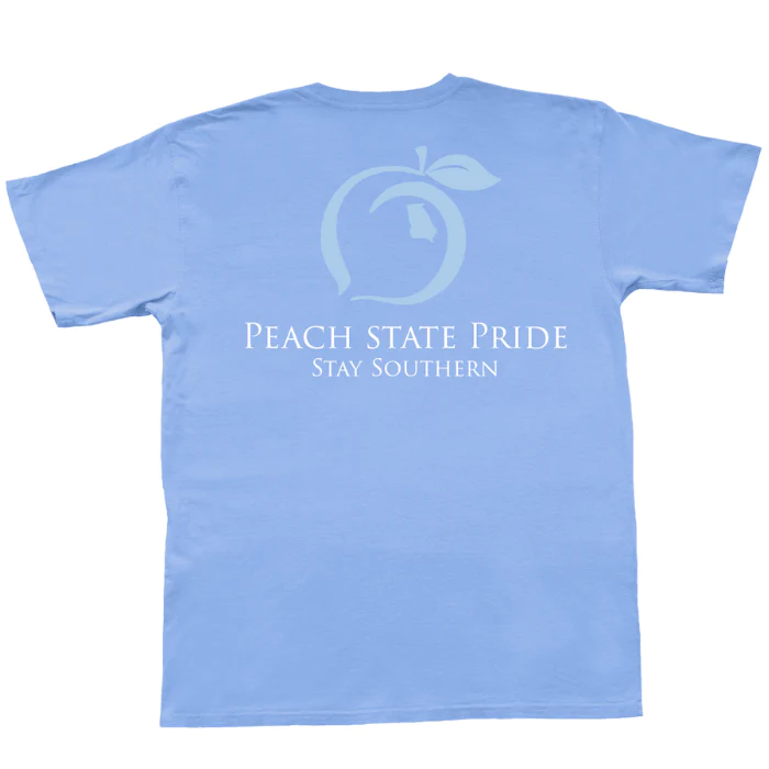 Peach State Pride Classic Stay Southern Barrier Blue Pocket Tee