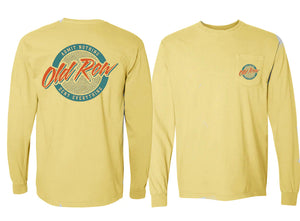 Old Row Circle Logo Long Sleeve Pocket Tee in Butter