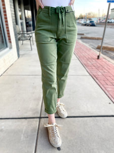 Olive Double Cuff Jogger