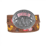 Bouquet Hand Tooled Leather Belt