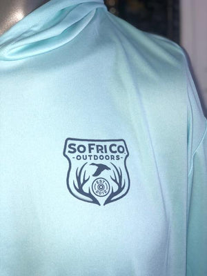 Southern Fried Cotton Aqua Hooded Sun Protector Shirt