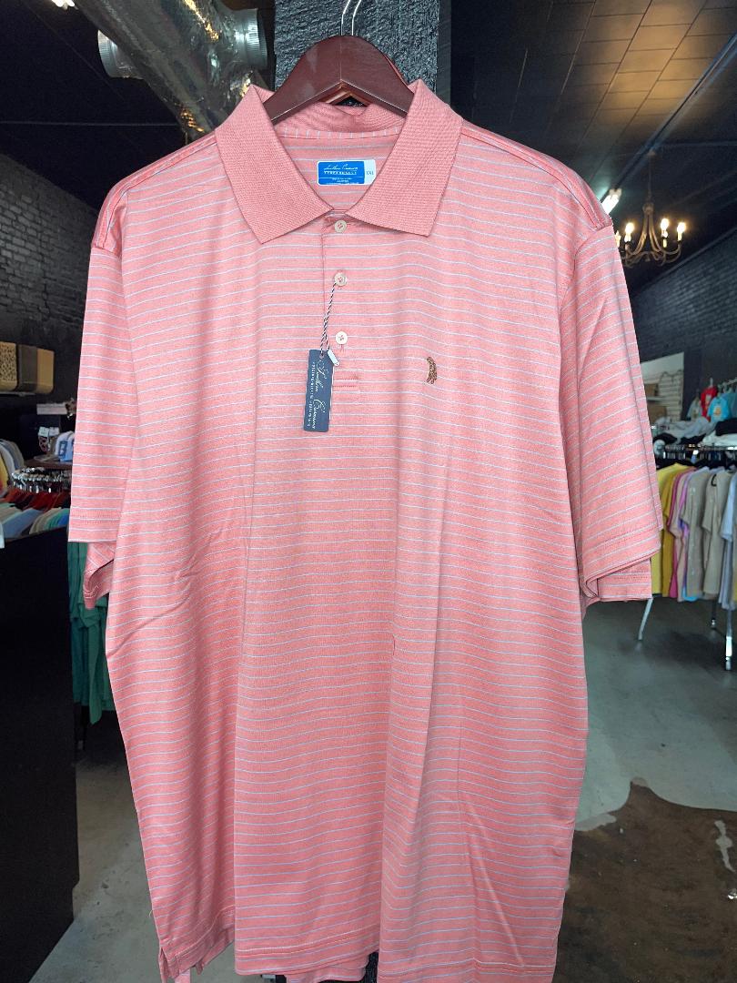 Coral Stripe Vintage Polo